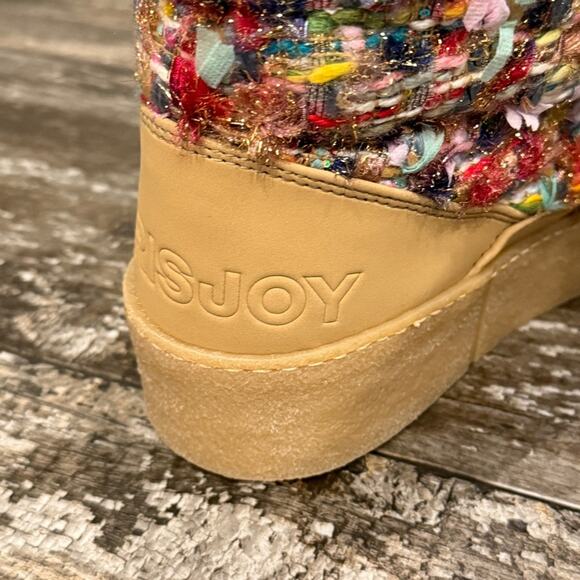 Khrisjoy Puff Check Tweed Boots Logo Women Size 41 Made in Italy Retail $600 NWT - Picture 13 of 15